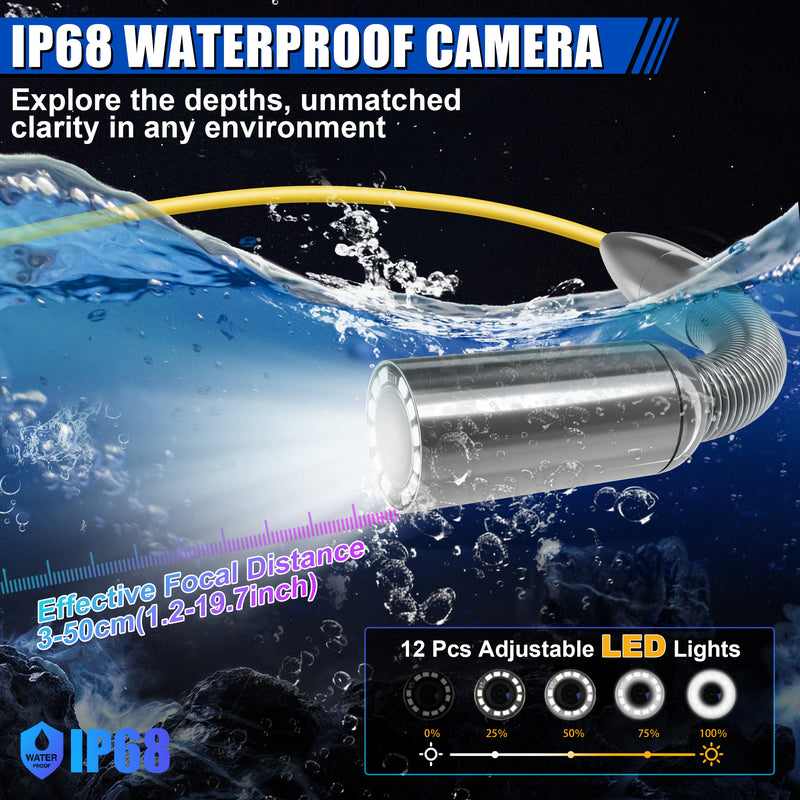 Powerwill L09D1 Sewer Inspection Camera – DVR, Self-Leveling, 9" IPS Monitor