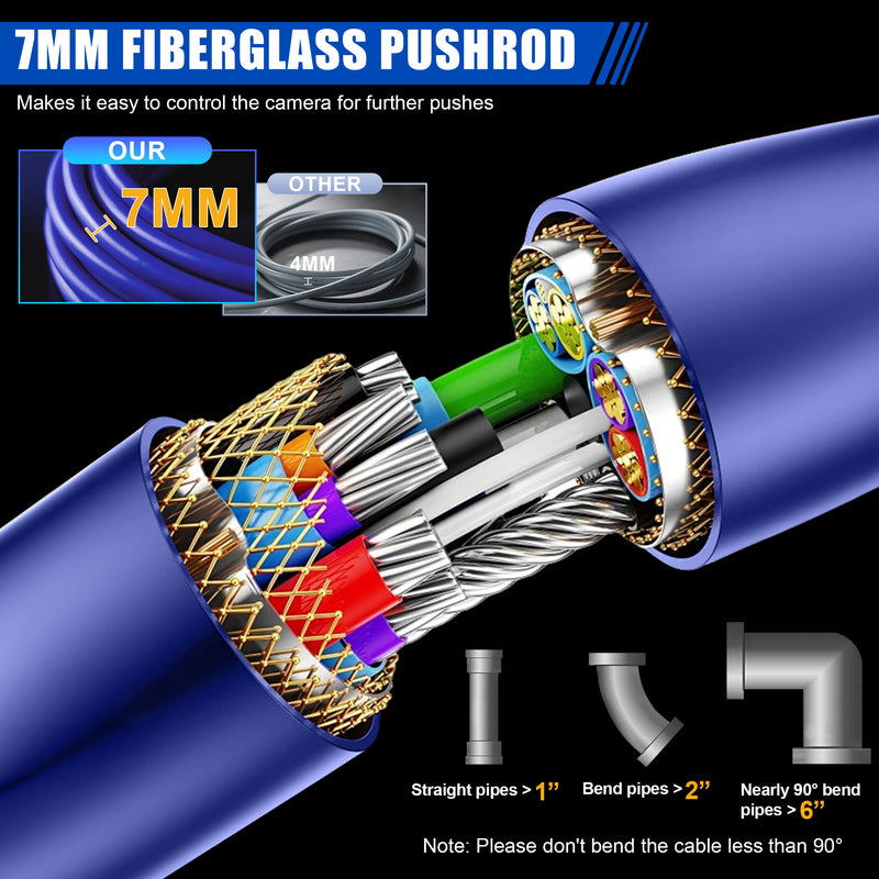 Powerwill 10DZ Sewer Inspection Camera – 512Hz Locator, Self-Leveling, 10" IPS Monitor, 196ft Cable
