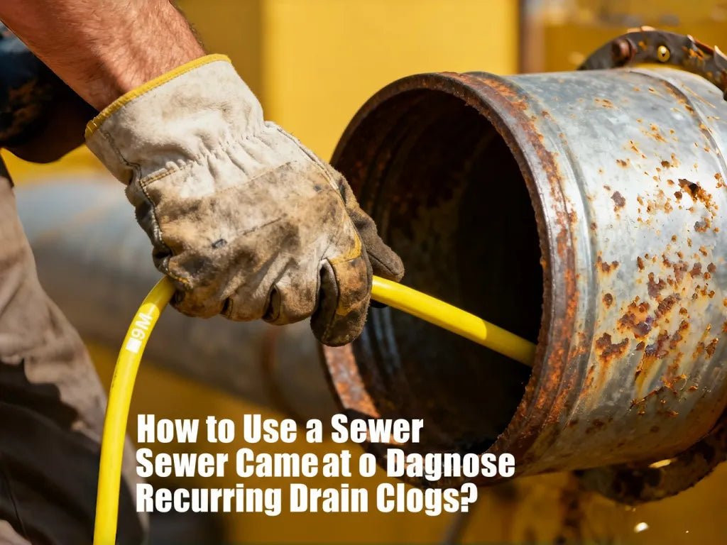 Step-by-step guide on using a sewer inspection camera to identify recurring drain blockages.