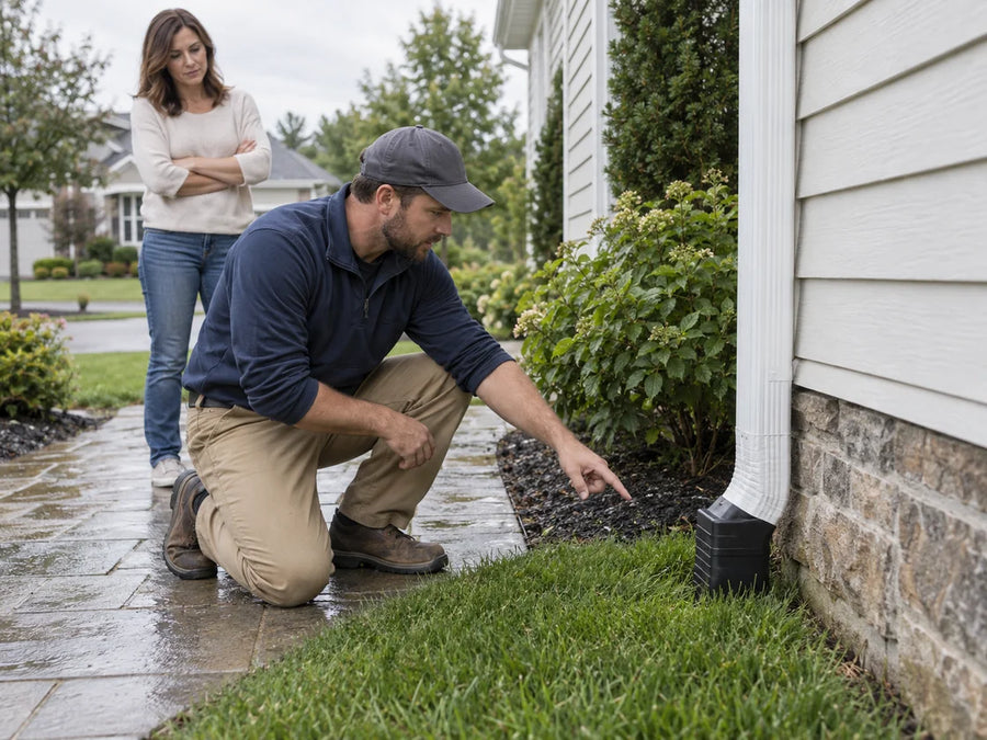 Underground Downspout Drain Line Repair: When Inspection Saves Unnecessary Digging