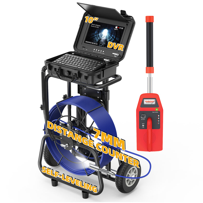 10-inch Sewer Camera with 98.4ft with 512Hz Locator| 10DZ