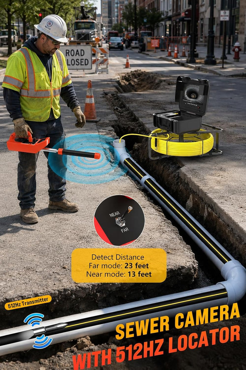 Powerwill 512Hz Locator and 512Hz Sonde Transmitter Kit for Sewer Inspection Camera image 6