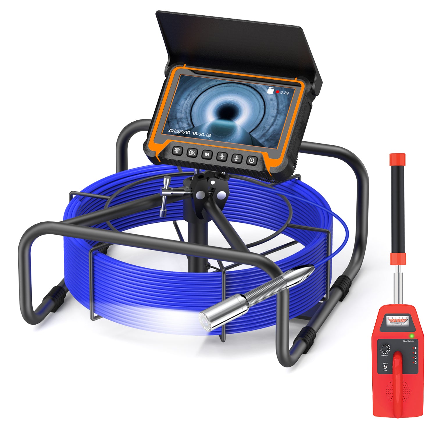 7-inch Sewer Camera with  100ft with 512Hz Locator, DVR, Self Leveling|  7DVE