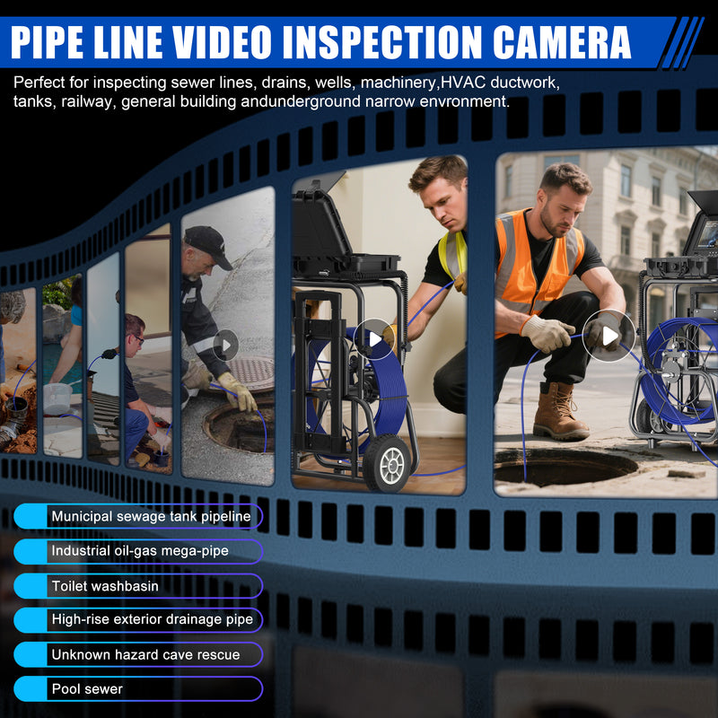 10-inch Sewer Camera with 98.4ft with 512Hz Locator| 10DZ