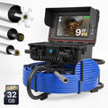 Powerwill L09D2 Cámara de alcantarillado – DVR, autonivelante, 512Hz kit de localización, 9" IPS monitor, 200 pies cable
