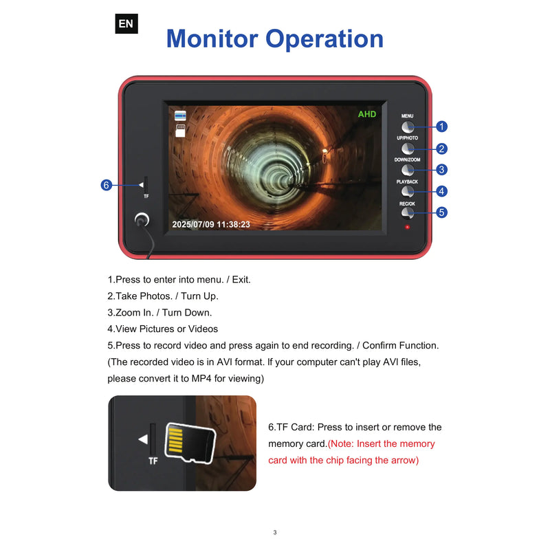 Powerwill 9-Inch LCD Replacement Monitor for L09D1 and L09D2 Sewer Cameras