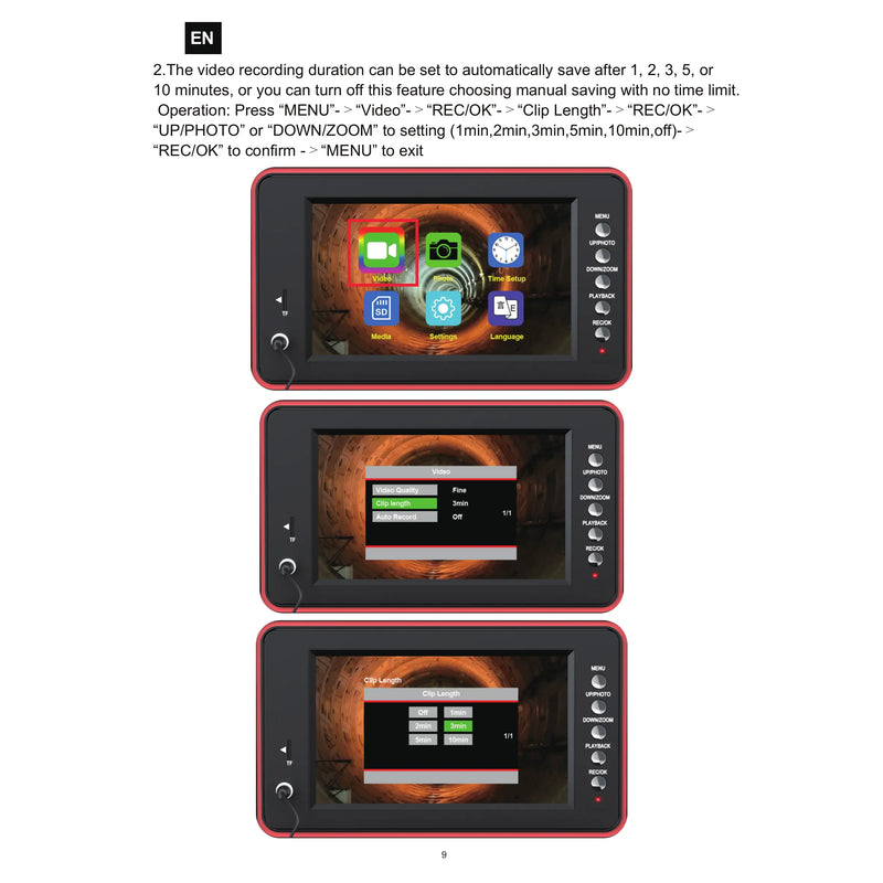 Powerwill 9-Inch LCD Replacement Monitor for L09D1 and L09D2 Sewer Cameras