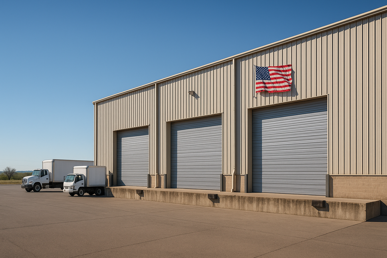 美国德州的仓库门口