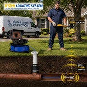 Powerwill 512Hz locator receiver locating a sewer camera sonde above ground
