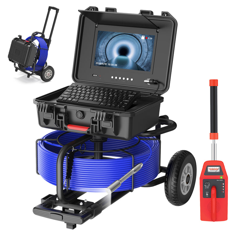 Powerwill 10DX1 Sewer Inspection Camera – 512Hz Locator, Self-Leveling, 246ft Cable