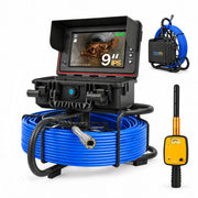 Powerwill L09D2 Cámara de alcantarillado – DVR, autonivelante, 512Hz kit de localización, 9" IPS monitor, 200 pies cable