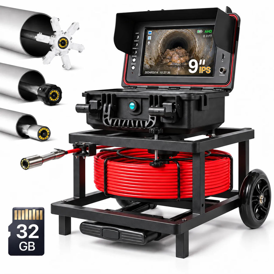 Powerwill PW9DA sewer inspection camera with 9-inch screen