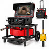 Powerwill PW9DA 165ft sewer inspection camera with red cable and wheeled frame