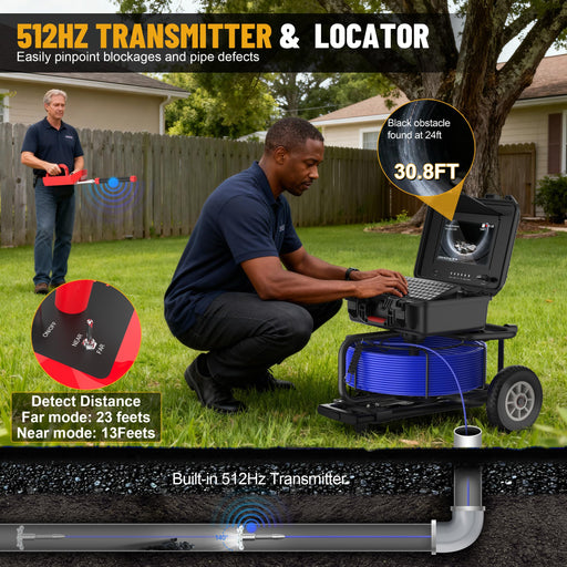 512HZ TRANSMITTER & LOCATOR
Easily pinpoint blockages and pipe defects