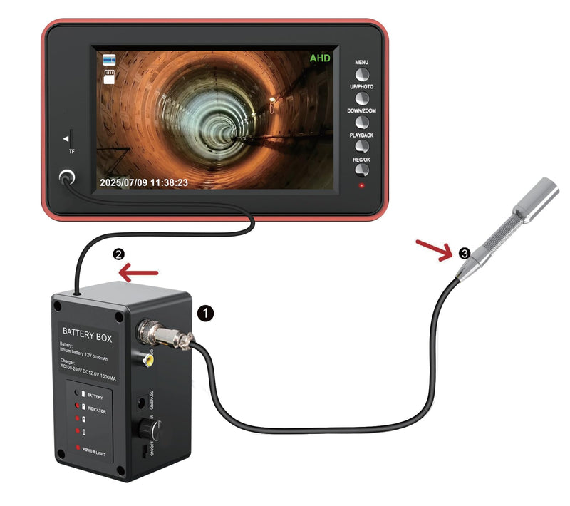 Sewer Camera Head with 512Hz Sonde Transmitter (23mm x 120mm), Only for 10DX1, 10DZ, 7DVE, 7DA, L09D
