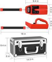 Powerwill 512RB red locator receiver and carrying case dimensions