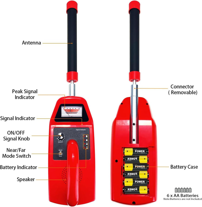 Powerwill 512RB receiver removable antenna controls and battery compartment