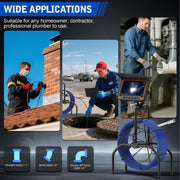 Powerwill 7DA Sewer Inspection Camera – 512Hz Locator, Self - Leveling, 7" IPS Monitor