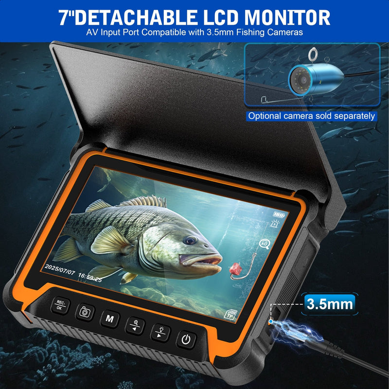 Powerwill 7DA Sewer Inspection Camera – 512Hz Locator, Self - Leveling, 7" IPS Monitor