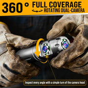 Powerwill 7DH2 Sewer Camera - Rotating Dual - Camera, HD Screen, IP68, 6 LED Lights, 16GB (66FT) - PowerwillPW7DH2-20M-6C-DVR-DC1-JS-16G-Y-F