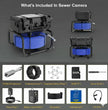 Powerwill L09D2 sewer inspection camera package contents including 512Hz camera head and accessories
