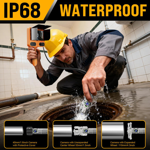 Powerwill M0702 Borescope Camera with Light 360° Rotating Dual-Cameras, IP68, 6MM Cable 16Ft - Powerwill2