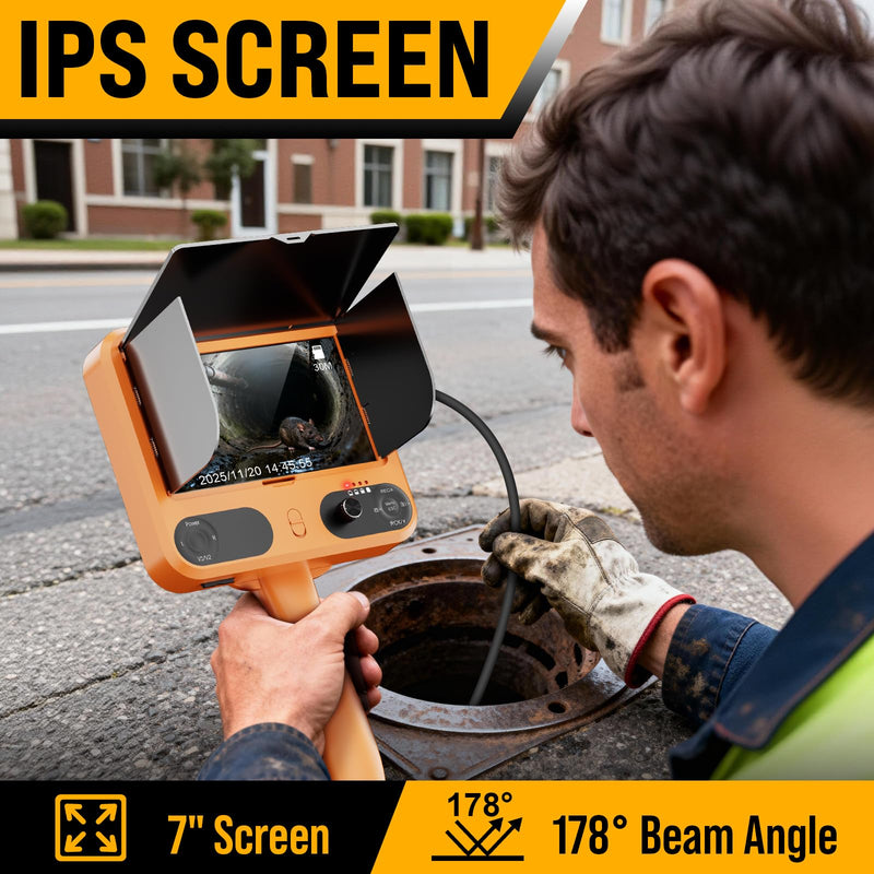 Powerwill M0702 Borescope Camera with Light 360° Rotating Dual-Cameras, IP68, 6MM Cable 16Ft - Powerwill4