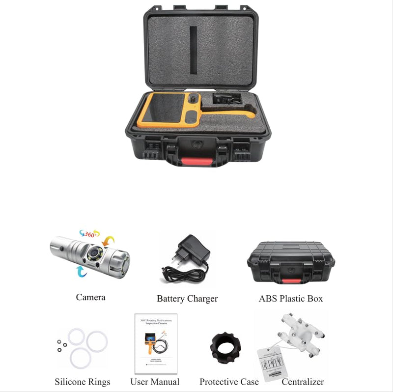 Powerwill M0702 Borescope Camera with Light 360° Rotating Dual-Cameras, IP68, 6MM Cable 16Ft - Powerwill9