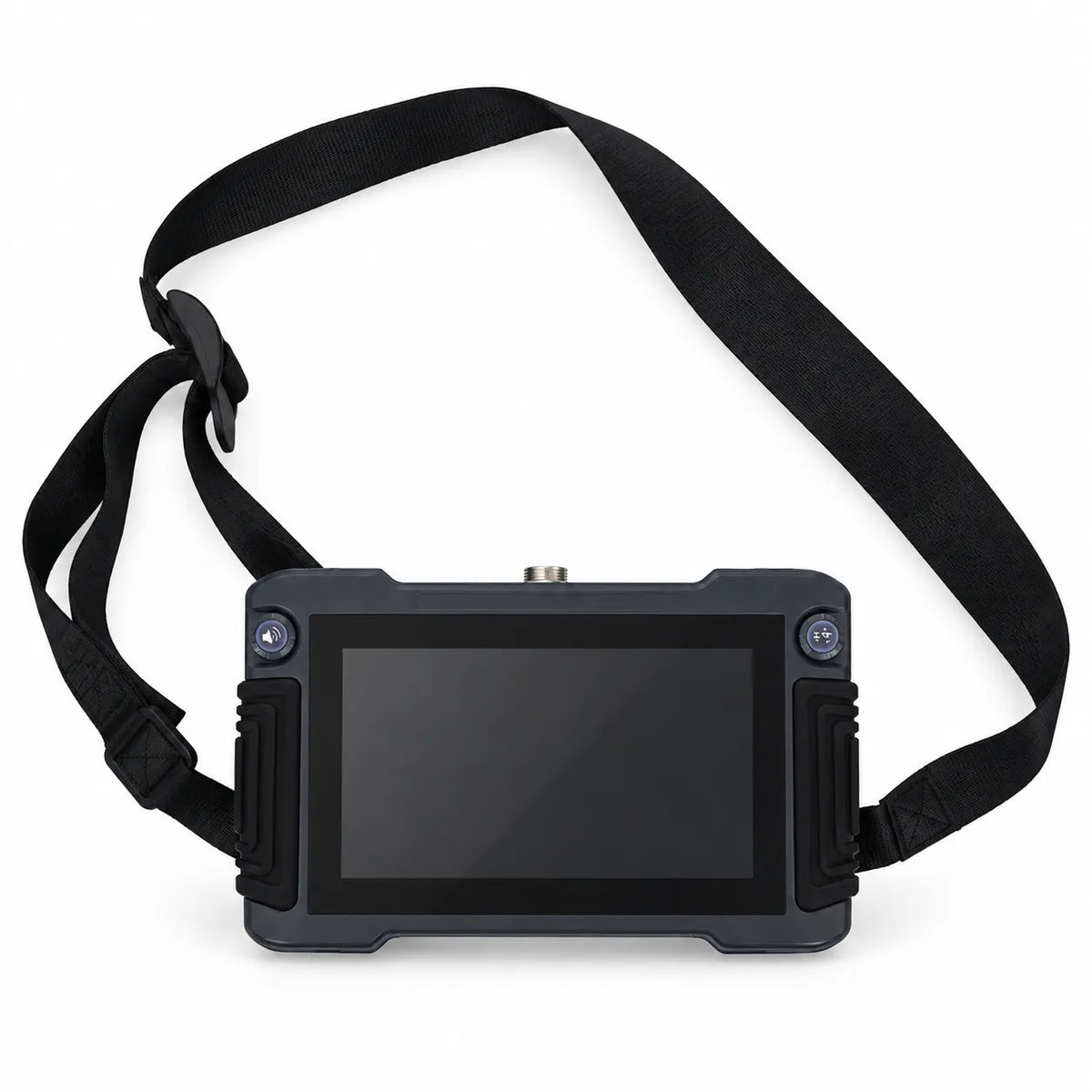 Powerwill PW002 water leak detector display unit with shoulder strap on a white background