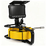 Powerwill PW07D6 sewer inspection camera opposite side view with monitor sunshade open