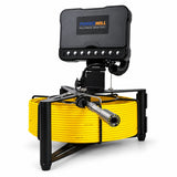 Powerwill PW7D7 sewer inspection camera opposite front angle with monitor cover closed