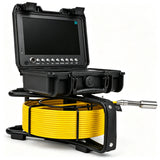 Powerwill PW9D6 sewer inspection camera three-quarter view with monitor case open