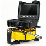 Powerwill PW9D6 sewer inspection camera side view with open monitor and probe pointing forward