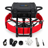 Powerwill PW9D8-V1 sewer camera with closed monitor case, charger, camera probe and guide accessories