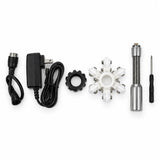 Powerwill PW9D8-V1 sewer camera accessories with charger, connection cable, probe, guides and screwdriver